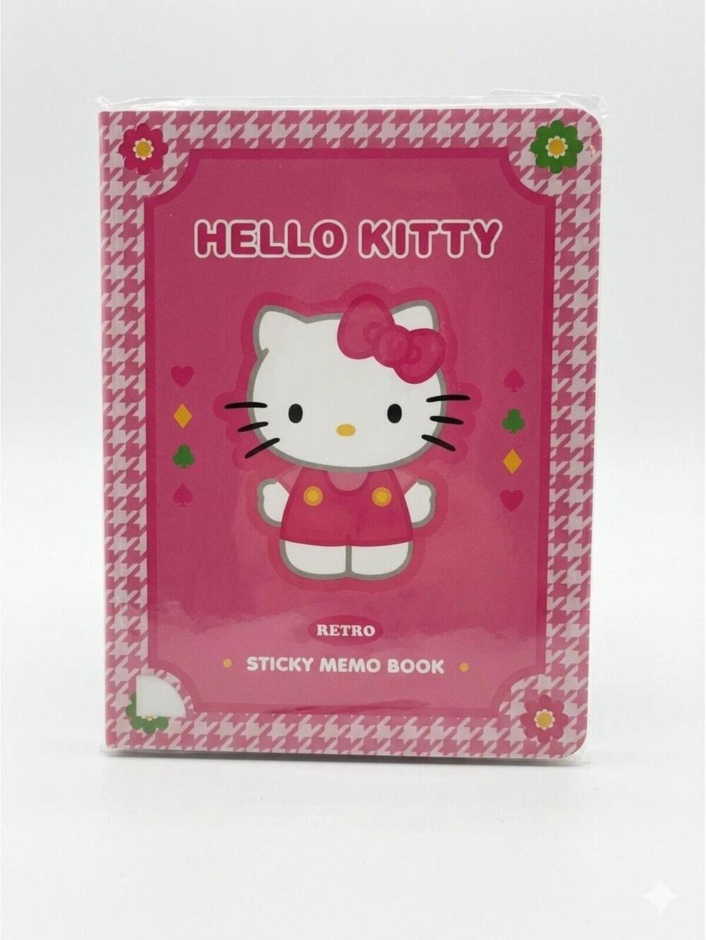 Pk 2 Hello Kitty Retro Sticky Memo Book - 80+ Cute Sticky Notes & Pads Pink